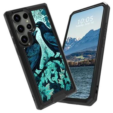 Imagem de BFDHGQZC Capa para celular Samsung Galaxy S25 Ultra 6,8 polegadas, híbrida, camada dupla, policarbonato rígido + TPU macio, à prova de choque, capa protetora robusta para Samsung S25 Ultra, Ravens On