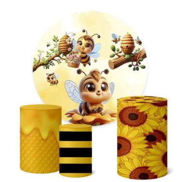 Imagem de Trio Capas Cilindro + Painel 1,50m Abelhinha - Fadrix, K1ABL010