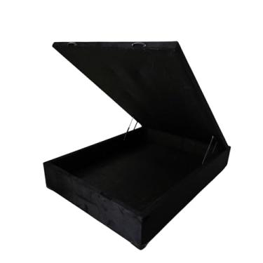 Imagem de Cama Box Com Baú Casal Em Suede Preto