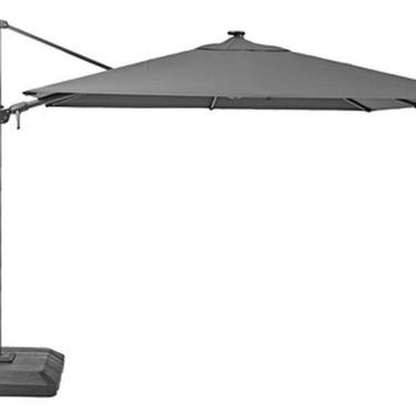 Imagem de Ombrelone Lateral Alumínio C/ Base E Led Quadrado 3x3m Cinza