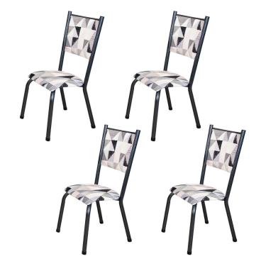 Imagem de Kit 4 Cadeiras para Sala de Jantar Ametista Katar / Prata Martelado