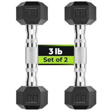 Imagem de Haltere HANDBODE HANDBODE envolto em borracha hexagonal 1,4 kg (3,1 lb) x2