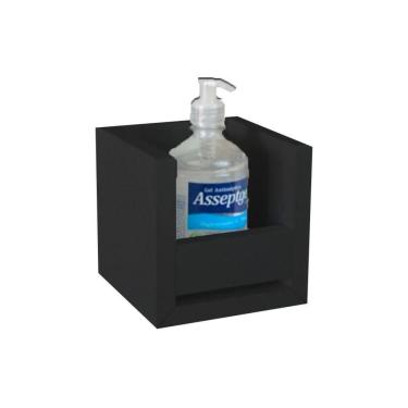Imagem de Suporte Álcool Em Gel Preto Em Mdf