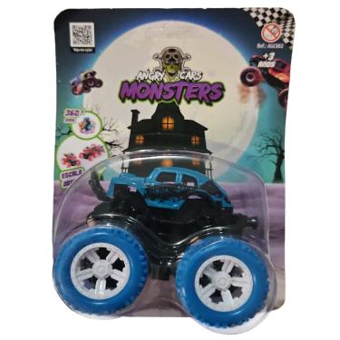 Imagem de Carrinho Fricção Monster Truck 1:64 Escala Radical Suspensão Fusca Azul 05