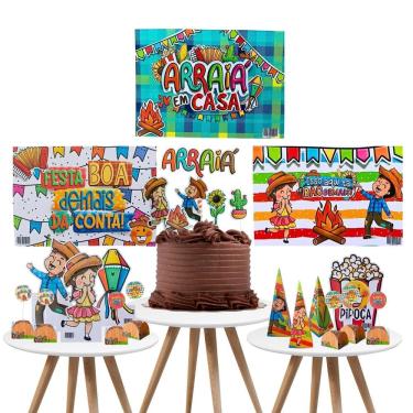 Imagem de Kit Com 40 Peças Decorativas Para Arraia Festa Junina