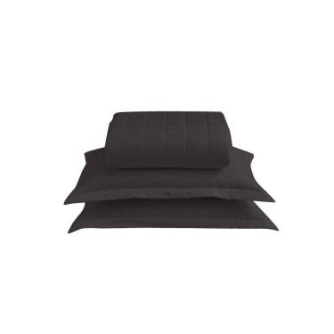 Imagem de Kit Cobre Leito Matelado Dupla Face Soft 3 Peças Queen 100% Poliéster Cor:preto