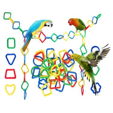Imagem de Hyamass 40 Peças De Ganchos Plástico Com Elos Corrente, Formato E Cor Aleatórios, Brinquedo Para Crianças, Planador Açúcar Periquitos, Rato Estimação, Papagaio, Pássaro, Gaiola, Balanço, Brinquedos