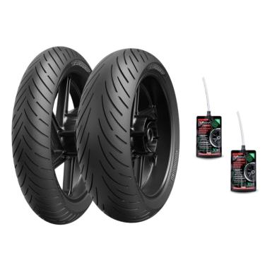 Imagem de Kit Par Pneu 120/70-Zr17 + 160/55-Zr17 Eurogrip Roadhound Sport Touring Sem Camara Cb500f Nc750 Xj6 Gsxf 650 + Selantes