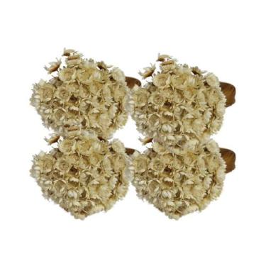 Imagem de Kit 4 Argolas para Guardanapo Flores Secas - Branco - Pense Flores