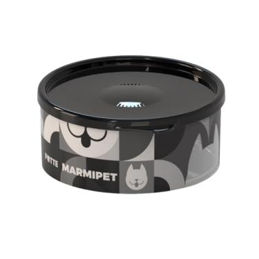 Imagem de Pote Porta Ração Tigela Cachorro Gato Marmipet 700ml Passeio (Preto)