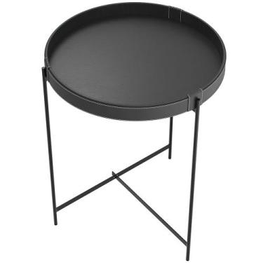 Imagem de Mesa De Canto Lateral Decorativa Industrial Sala de Estar 56 cm Sintét