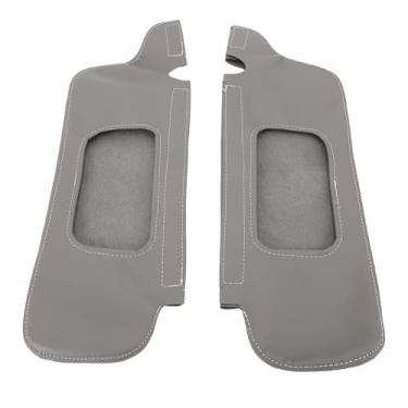 Imagem de Fockety Motorista Esquerdo e Lado do Passageiro Direito Sun Visor Cover, 2Pcs PU Leather Stylish Look Sun Visor Protector, Capa de Substituição Sunvisor para Musta 1994 a 2004 (Cinza)