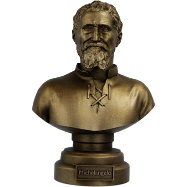 Imagem de Estátua Busto Michelangelo di Lodovico Buonarroti (Cor Ouro Velho)