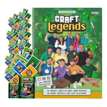 Imagem de Album De Figurinha Craft Legends Minecraft C/75 Figurinhas - Pixel