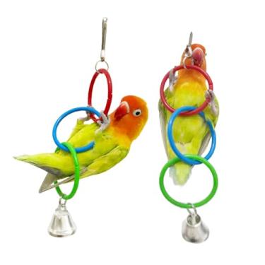 Imagem de Brinquedo de plástico para escalada de pássaros, anéis de balanço para exercícios, brinquedos para pássaros pequenos, periquito, periquito, calopsita, gaiola de periquito, brinquedos de papagaio (3