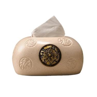 Imagem de Caixa de lenços de papel de cerâmica, dispensador de caixa de lenços de luxo, perfeito para banheiro, secretárias, bancada, penteadeira, quarto, cabeceiras, suportes noturnos, capa de caixa de lenços
