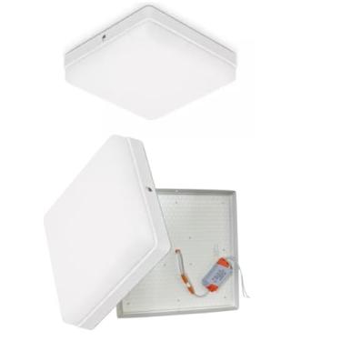 Imagem de Plafon Led Borda Infinita 50w Sobrepor Quadrado 30cmx30cm Bivolt Branco Frio 6500K
