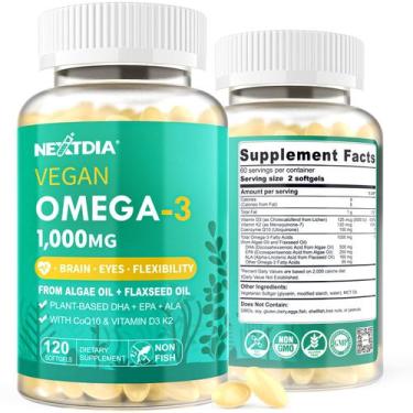 Imagem de Suplemento Nextdia Vegan Omega 3 DHA EPA ALA 240 Cápsulas Gelatinosas