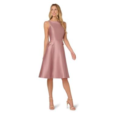 Imagem de Adrianna Papell Vestido feminino Mikado com botões, Camafeu quente, 52