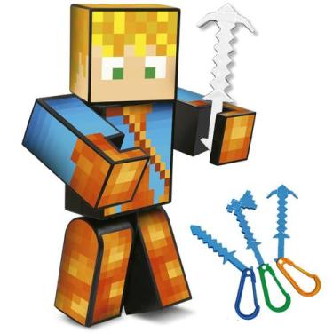 Imagem de Boneco Mine Lopers Skin Youtuber Gamer Médio 35cm Craft - Algazarra