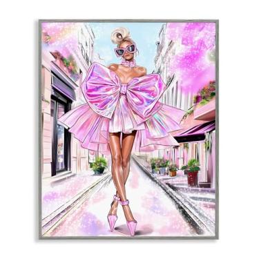 Imagem de Stupell Industries Design de arte giclée emoldurado em cinza Fashionista em Cidade Grande por Jess Stempel, 50 x 40 cm