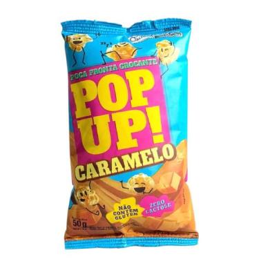 Imagem de Combo 50 sacos Pipoca doce Pop Up sabor Caramelo 50g snacks - Genérica