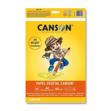 Imagem de Papel vegetal Canson A4 210x297mm 60g pacote com 10 folhas, para desen