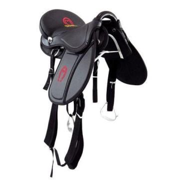 Imagem de Sela de Cavalo Australiana Mangalarga Soft Preta Simples 16 Polegadas 