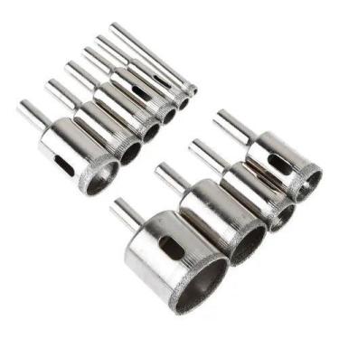 Imagem de Kit 10 Brocas Diamantadas Corta Vidro Mármore Piso Cerâmica 6-30mm - S