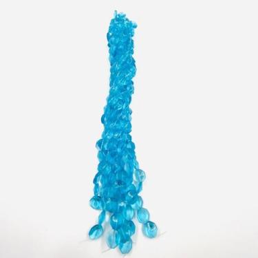 Imagem de Fio Pedras 14mm 25un Redondo Chato Azul Transparente 32cm - Macall