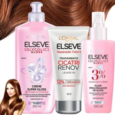 Imagem de Kit Elseve Reparação Total Glycolic Gloss Elixir Cicatri - Loreal Pari
