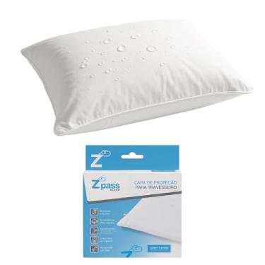 Imagem de Z Pass Sleep Capa de Travesseiro em Percal 200 Fios 100% algodão impermeável com tratamento de repelência a água no próprio tecido sendo anti-ruídos 50x70cm com zíper