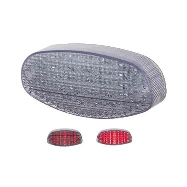 Imagem de Compatível com Yamaha XVS1100 V-Star Custom/XVS1100 V-Star Custom / XVS11VC V-Star Midnight Custom; lanterna traseira de freio LED traseira (2. luz de freio LED, transparente)