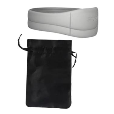 Imagem de predolo Suporte de joelho com faixa de patela de silicone flexível e macio para atividades esportivas multifuncional 3,15 x 1,04 polegadas com bolsa de cordão, 2 Peças Cinza Claro