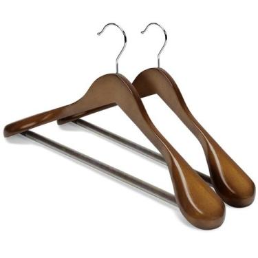Imagem de Cabides de madeira HOUSE DAY para homens Walnut, pacote com 2