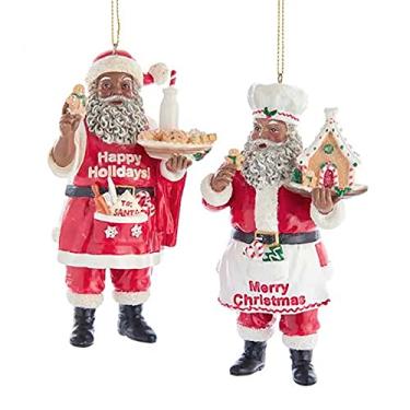 Imagem de Black Santa Baking Cookies Ornaments, Set of 2