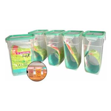 Imagem de Kit 5 Pote Multiuso Freshy Plástico Freezer Sanremo Sr1760 1,4 L