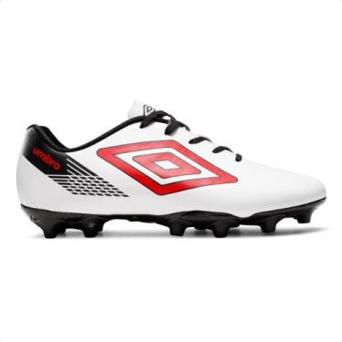 Imagem de Chuteira Campo Umbro On Masculino, 40, Branco, Vermelho