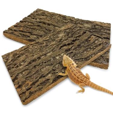 Imagem de kathson Azulejo de cortiça Fundo de terrário de latido Natural Tapete de escalada Decoração de habitat para aranha lagarto camaleão barba dragão tartaruga cobra (Espesso-2 peças (11,6" C x 11,7" L x 0,5" A))