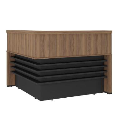 Imagem de Balcão Para Escritório /recepção Em L Nogal/preto