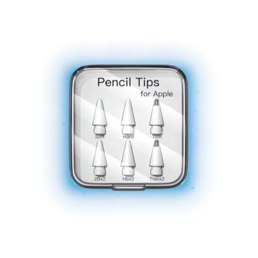 Imagem de Kit 6 Pontas Substituição Apple Pencil 1a/2a Ger. Usb-c. Alta Precisão, longa duração.