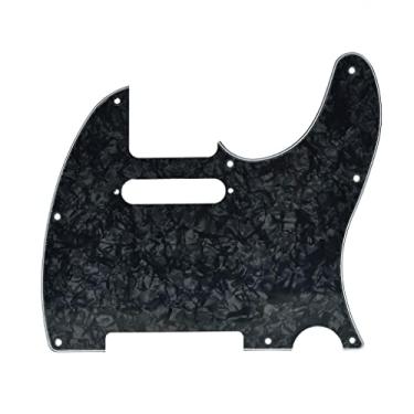 Imagem de KAISH Tele Style Guitar Pickguard TL Pick Guard com furos de parafuso de montagem para Tele/Telecaster Black Pearl