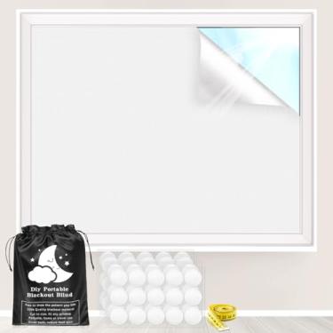 Imagem de Cortinas blackout, 200,7 cm x 144,8 cm - Cortina de janela portátil 100% preto escurecimento de luz cortinas bloqueadoras de luz para quarto e sala de estar - branco