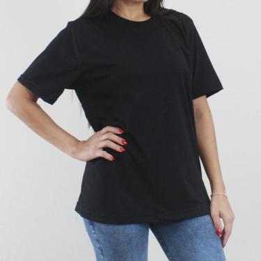 Imagem de Camiseta Oversized Feminina - Estampa Lisa - Ju Ribeiro Ind, Preto, M