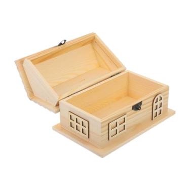 Imagem de Beaupretty Cofrinho em forma de casa de madeira, faça você mesmo, caixa de economia de dinheiro inacabada para economizar dinheiro criativo para economizar adorável design de madeira aniversário