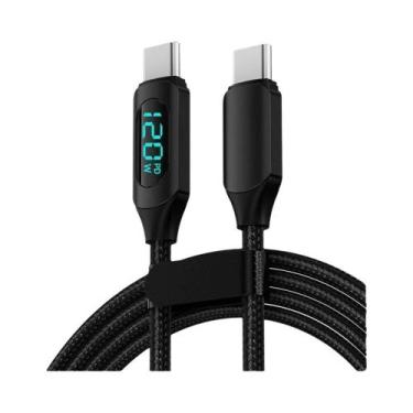 Imagem de Cabo Super Carregador USB C Para Tipo C De 120W Com Display Digital Pa