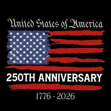 Imagem de Adesivo de 250º aniversário da América Independência dos EUA 1776-2026 decalque bandeira americana, adesivo de vinil patriótico dos Estados Unidos para garrafa de água copo capacete janelas de carro