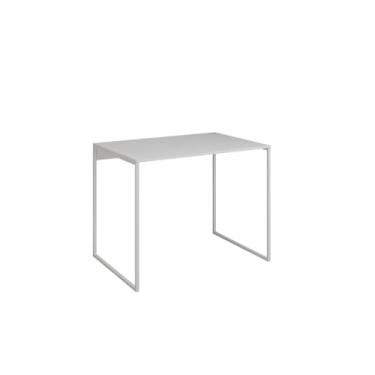 Imagem de 80x46cm desktop madeira base ferro modelo industrial(BRANCO/BRANCO)