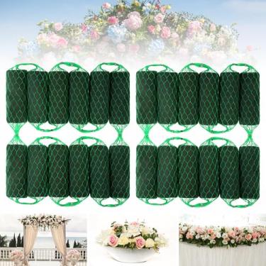 Imagem de Elcoho 24 peças de guirlanda de espuma floral, kit de blocos de esponja de flor de 4,8 m, suporte de flores absorventes para arranjo de flores frescas e secas tijolos de espuma floral para decoração