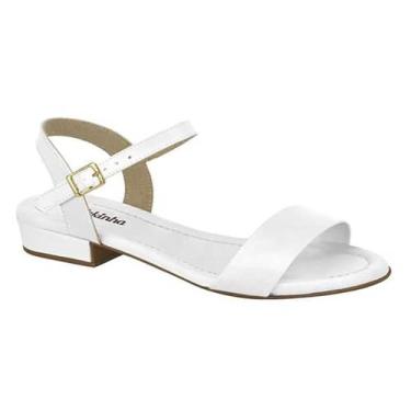 Imagem de Sandália Infantil Menina Molekinha Salto Baixo Blocado Branco 31